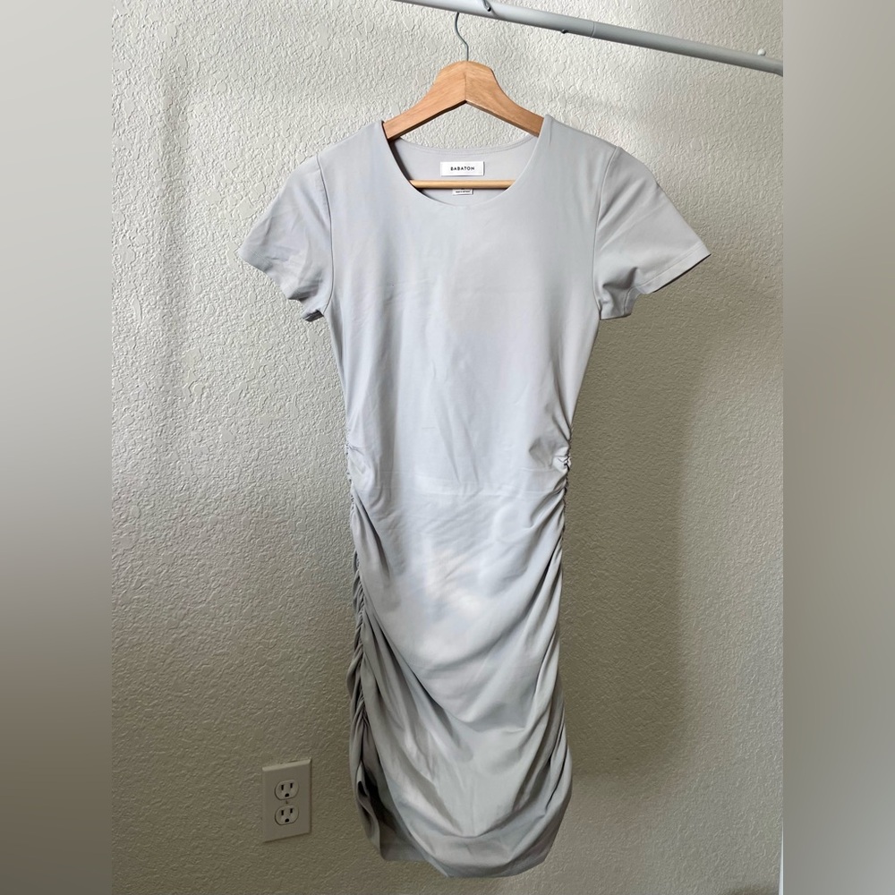 Aritzia Babaton Contour Ruched Mini T-shirt dress